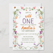 ワイルドフラワーズ1st誕生日ワイルドワン 招待状 (正面)