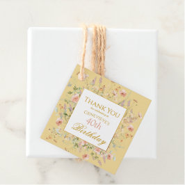 ワイルドフラワーズ40thイエロー誕生日ありがとう フェイバータグ