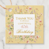ワイルドフラワーズ40thイエロー誕生日ありがとう フェイバータグ (正面)