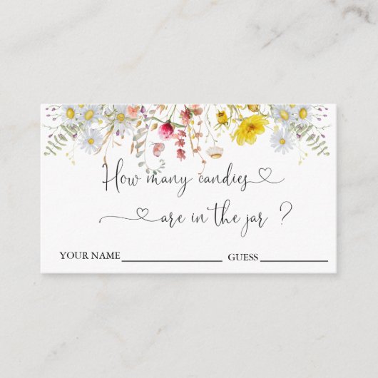 ワイルドフラワーズ　お菓子の数を当てて！同封カード エンクロージャーカード (正面)