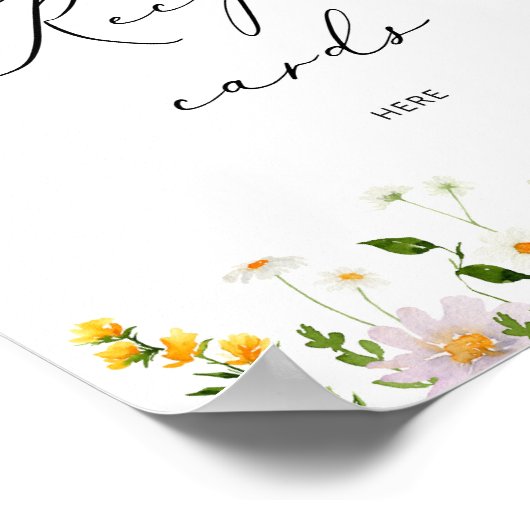 ワイルドフラワーズ ここにレシピカードを残してください ポスター (角)