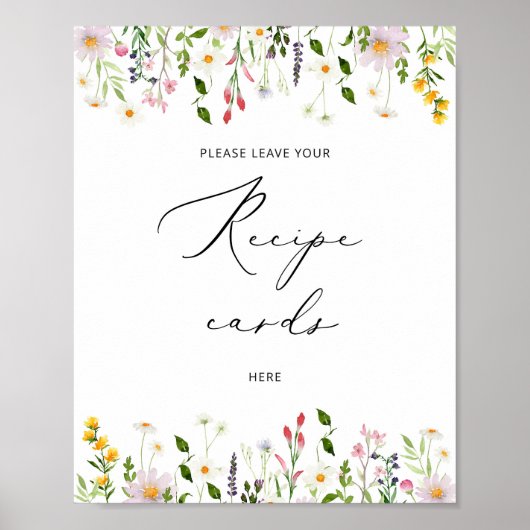 ワイルドフラワーズ　ここにレシピカードを置いてください ポスター (正面)