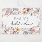 ワイルドフラワーズ エレガント ブライダルシャワー スパークリングワインラベル (シングルラベル)