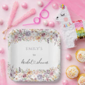 ワイルドフラワーズ エレガント ブライダルシャワー ペーパー プレート (パーティー)