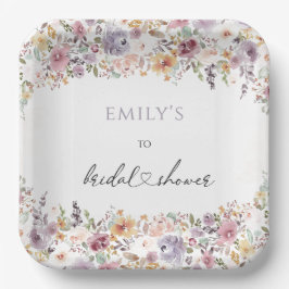 ワイルドフラワーズ エレガント ブライダルシャワー ペーパー プレート