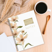 ワイルドフラワーズ カスタムネーム おしゃれ ヴィンテージ フラワースタンプ ノートブック