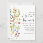 ワイルドフラワーズ&グリーンリーボホーガーデンブライダルシャワー 招待状 (正面)