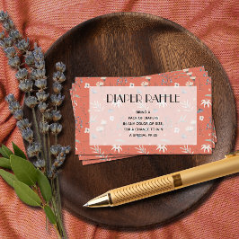 ワイルドフラワーズ テラコッタ ベビーシャワー おむつラッフル エンクロージャーカード