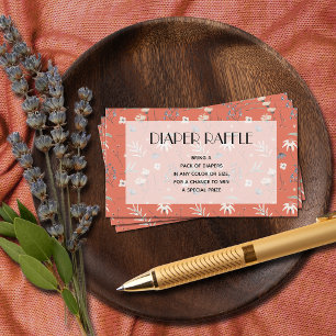ワイルドフラワーズ テラコッタ ベビーシャワー おむつラッフル エンクロージャーカード