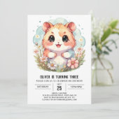 ワイルドフラワーズ デジタル ハムスター 誕生日 招待状 (スタンド正面)