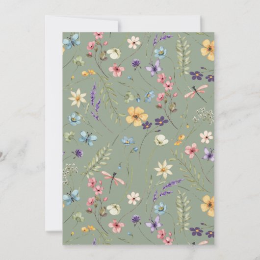 ワイルドフラワーズ&バタフライセージグリーンブライダルブランチ 招待状 (裏面)