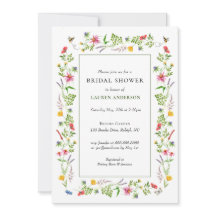 ワイルドフラワーズ&ビーズブライダルシャワー招待