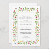ワイルドフラワーズ&ビーズブライダルシャワー招待 案内状 (正面/裏面)