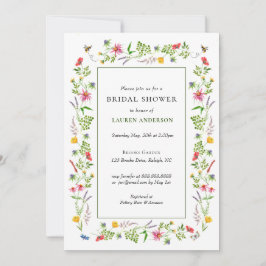 ワイルドフラワーズ&ビーズブライダルシャワー招待 案内状