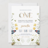 ワイルドフラワーズ&ビーバースデーパーティー招待状 セーブザデート (正面)