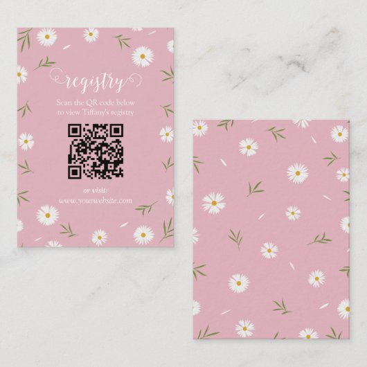 ワイルドフラワーズ フラワーガーデン ブライダルシャワー レジストリー エンクロージャーカード (正面/裏面)