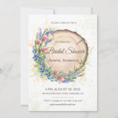 ワイルドフラワーズ&ブルーベリー素朴ブライダルシャワー 招待状 (正面)