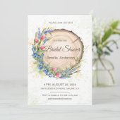 ワイルドフラワーズ&ブルーベリー素朴ブライダルシャワー 招待状 (スタンド正面)