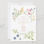 ワイルドフラワーズ ボヘミアンピンク ウェディング招待状 招待状 (正面)