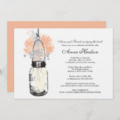 ワイルドフラワーズ&メイソンジャーブライダルシャワー 招待状 (正面/裏面)