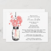 ワイルドフラワーズ&メイソンジャーブライダルシャワー 招待状 (正面/裏面)