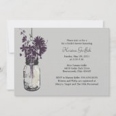 ワイルドフラワーズ&メイソンジャーブライダルシャワー 招待状 (正面)