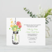 ワイルドフラワーズ&メイソンジャー結婚式招待状 招待状 (スタンド正面)