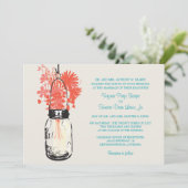ワイルドフラワーズ&メイソンジャー結婚式招待状 招待状 (スタンド正面)