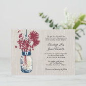 ワイルドフラワーズ&メイソンジャー結婚式招待状 招待状 (スタンド正面)