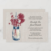 ワイルドフラワーズ&メイソンジャー結婚式招待状 招待状 (正面/裏面)