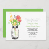ワイルドフラワーズ&メイソンジャー結婚式招待状 招待状 (正面/裏面)