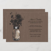 ワイルドフラワーズ&メイソンジャー結婚式招待状 招待状 (正面/裏面)
