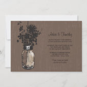 ワイルドフラワーズ&メイソンジャー結婚式招待状 招待状 (正面)