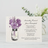 ワイルドフラワーズ&メイソンジャー結婚式招待状 招待状 (スタンド正面)
