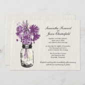 ワイルドフラワーズ&メイソンジャー結婚式招待状 招待状 (正面/裏面)