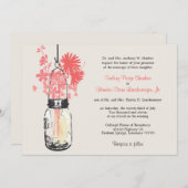 ワイルドフラワーズ&メイソンジャー結婚式招待状 招待状 (正面/裏面)