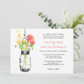 ワイルドフラワーズ&メイソンジャー結婚式招待状 招待状 (スタンド正面)