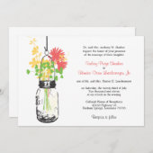 ワイルドフラワーズ&メイソンジャー結婚式招待状 招待状 (正面/裏面)