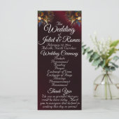 ワイルドフラワーズ&リボン – ブルゴーニュ結婚式 プログラム (スタンド正面)