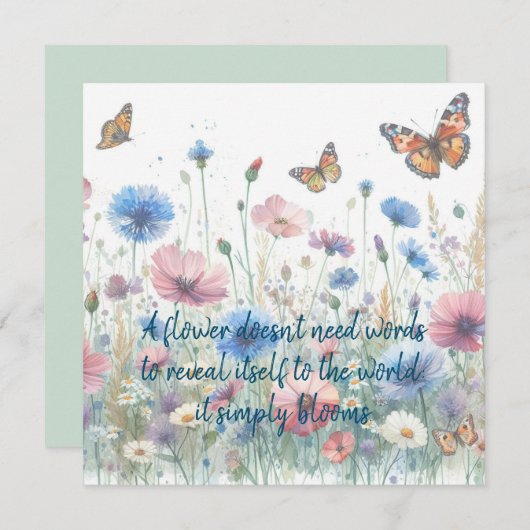 ワイルドフラワーズ&引用文カード (正面/裏面)