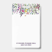 ワイルドフラワーズ 教師名 フォト ID バッジ (裏面)