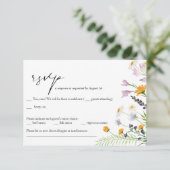 ワイルドフラワーズ 結婚式出欠ハガキ 招待状 (スタンド正面)