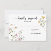 ワイルドフラワーズ 結婚式 出席確認カード 招待状 (正面)