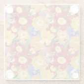 ワイルドフラワーズ: 繰り返し花のシームレスパターン ガラスコースター (裏面)