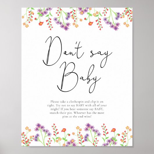 ワイルドフラワーズ Don't say baby ポスター (正面)