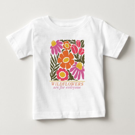 ワイルドフラワーズfor Everyoneモダン新しいスタイル ベビーTシャツ (正面)