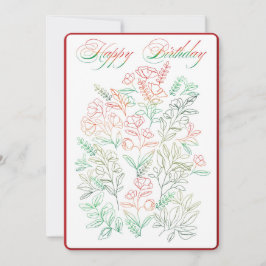 ワイルドフラワーズWハッピーバースデーカード 招待状
