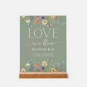 ワイルドフラワーセージブライダルシャワーフラワーバー標識 アクリルサイン (正面)