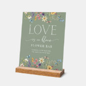 ワイルドフラワーセージブライダルシャワーフラワーバー標識 アクリルサイン (傾斜)