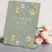 ワイルドフラワーセージブライダルシャワーフラワーバー標識 台座サイン